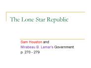 The Lone Star Republic