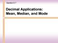 Decimal Applications: Mean, Median, and Mode PowerPoint PPT Presentation