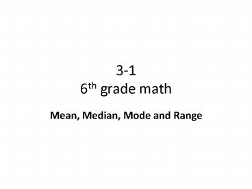 3-1 6th grade math