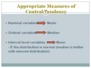 Appropriate Measures of Central Tendency