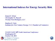 International Indexes for Energy Security Risk