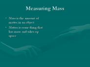 Measuring Mass