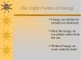 The Eight Forms of Energy PowerPoint PPT Presentation