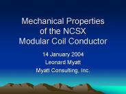 Mechanical Properties of the NCSX Modular Coil Conductor