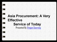 Asia Procurement: A Very Effective Service of Today