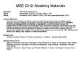 MSE 5310: Modeling Materials PowerPoint PPT Presentation
