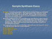 Sample Synthesis Essay