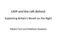 UKIP and the Left Behind: Explaining Britain PowerPoint PPT Presentation