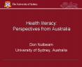 Health literacy: Perspectives from Australia PowerPoint PPT Presentation