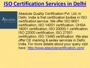 ISO certification Consultants Service in Delhi