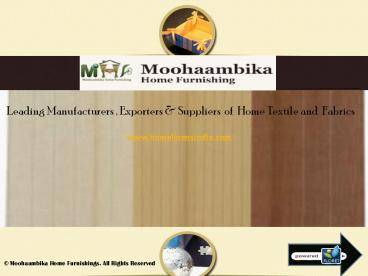Home Furnishing Textiles Manufacturers