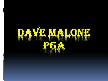 Dave Malone PGA - Golf Rain Wear