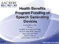 Health Benefits Program Funding of Speech Generating Devices PowerPoint PPT Presentation