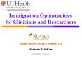 Immigration Opportunities for Clinicians and Researchers PowerPoint PPT Presentation