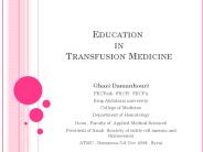 Education in Transfusion Medicine