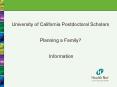 University of California Postdoctoral Scholars PowerPoint PPT Presentation
