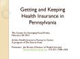 Getting and Keeping Health Insurance in Pennsylvania PowerPoint PPT Presentation