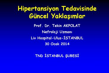 Hipertansiyon Tedavisinde G