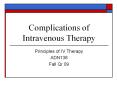 Complications of Intravenous Therapy PowerPoint PPT Presentation