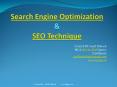 Search engine optimization and its technique PowerPoint PPT Presentation