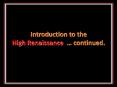 Introduction to the High Renaissance  PowerPoint PPT Presentation