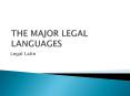 THE MAJOR LEGAL LANGUAGES PowerPoint PPT Presentation