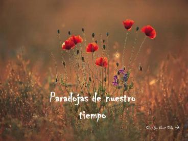Paradojas de nuestro tiempo