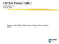 HIPAA Presentation Washington D.C April 26, 2002 PowerPoint PPT Presentation