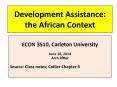 Development Assistance: the African Context PowerPoint PPT Presentation