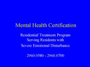Residential Treatment Program Serving Residents with