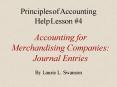 Accounting for Merchandising Companies: Journal Entries PowerPoint PPT Presentation