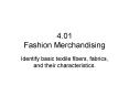 4.01 Fashion Merchandising PowerPoint PPT Presentation
