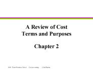 A Review of Cost Terms and Purposes