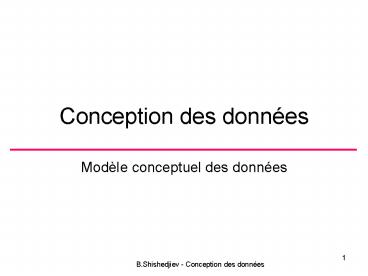Conception des donn