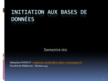 Initiation aux bases de donn
