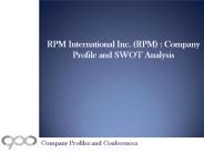 RPM International Inc. (RPM) : Company Profile and SWOT Analysis