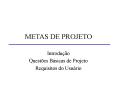 METAS DE PROJETO PowerPoint PPT Presentation