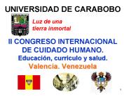 II CONGRESO INTERNACIONAL DE CUIDADO HUMANO. Educaci