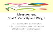Measurement Goal 2: Capacity and Weight