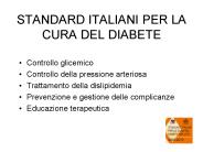 STANDARD ITALIANI PER LA CURA DEL DIABETE