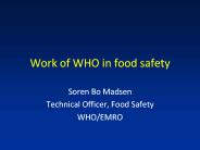 Work of WHO in food safety