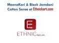 MeenaKari & Black Jamdani Cotton Saree