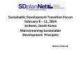 Sustainable Development Transition Forum February 9  PowerPoint PPT Presentation