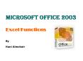 Excel Functions PowerPoint PPT Presentation