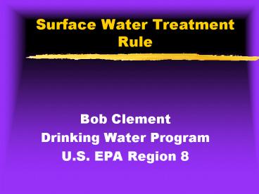 Surface Water Treatment Rule