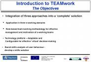 Introduction to TEAMwork The Objectives