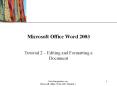New Perspectives on Microsoft Office Word 2003 Tutorial 2 PowerPoint PPT Presentation