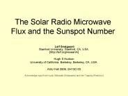 The Solar Radio Microwave Flux and the Sunspot Number