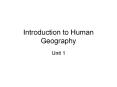 Introduction to Human Geography PowerPoint PPT Presentation