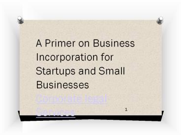 Incorporation of a company - accuprosys